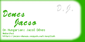 denes jacso business card