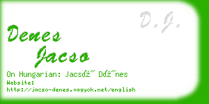 denes jacso business card